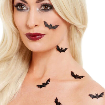 Smiffys Klistermærker - 3D Bat Stickers - 6-pak - Sort