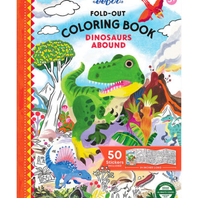 Eeboo Fold Ud Malebog m. Klistermærker - Dinosaurer