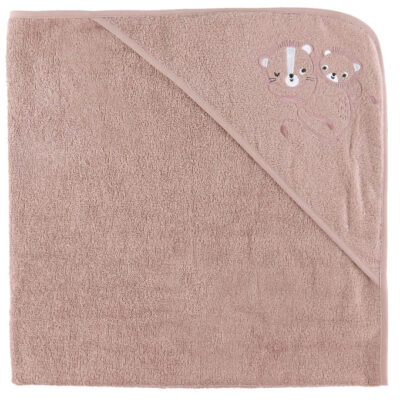 Nørgaard Madsens Babyhåndklæde - 75x75 cm - Mauve m. Løver