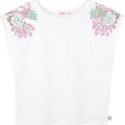 Billieblush T-shirt - Hvid m. Pailletter