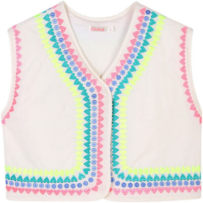 Billieblush Vest - Ivory m. Neon