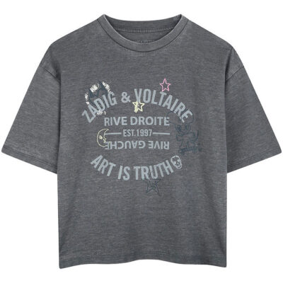 Zadig & Voltaire T-shirt - Gråmeleret m. Print