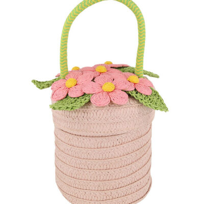 Meri Meri Stråtaske - Blomster - Kurv - 13x18 cm - Rosa