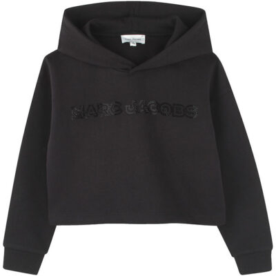Little Marc Jacobs Hættetrøje - Cropped - Sort m. Similisten