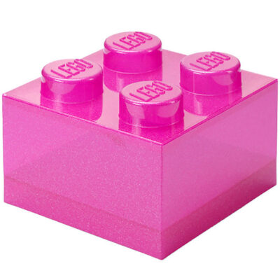 LEGOÂ® Storage Opbevaringsboks - 4 Knopper - Glitter Medium Viole