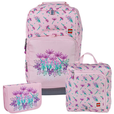 LEGO® Skoletaskesæt - Flowers - Optimo - 20,5 L - Lyserød
