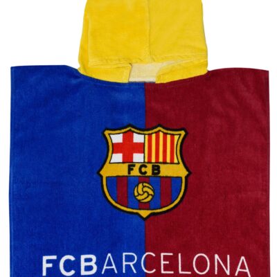 Badeponcho - 100% Blødt bomuld badehåndklæde - 50x100 cm - FC Barcelona håndklæde