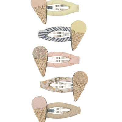 Mimi & Lula Hårspænder - 5-pak - 4 cm - Ice Cream Amalfi