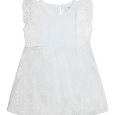 Hust and Claire Kjolebody k/æ - Kristi - White m. Broderi Anglai