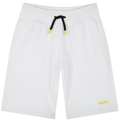 HUGO Sweatshorts - Hvid m. Gul
