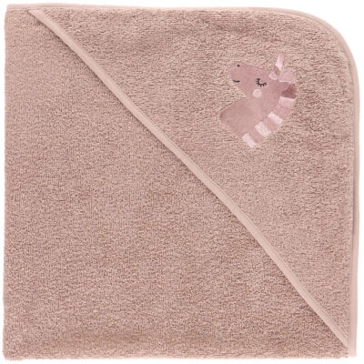 Nørgaard Madsens Babyhåndklæde - 75x75 cm - Mauve m. Enhjørning