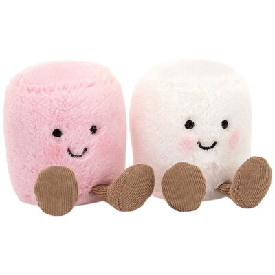 Jellycat Bamse - 15 cm - Amuseable Pink and White Marshmellow