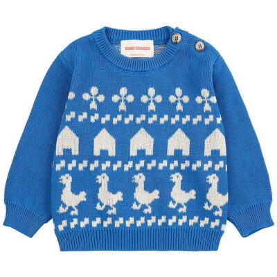 Bobo Choses Bluse - Strik - Farm Jaquard - Blå
