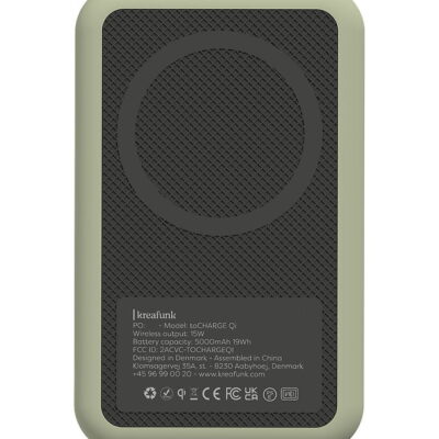 Kreafunk Powerbank - toCHARGE Qi - Dusty Olive - 5.000mAh
