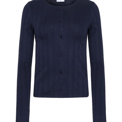 Grunt Cardigan - GrPrat - Navy m. Hulmønster