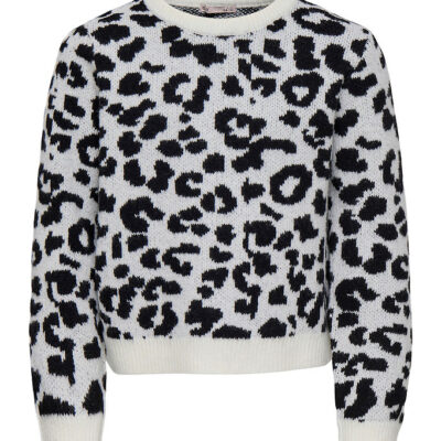Kids Only Bluse - Uld - Strik - KogDora - Birch/Black Leo