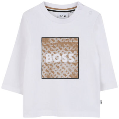 BOSS Bluse - Hvid m. Print