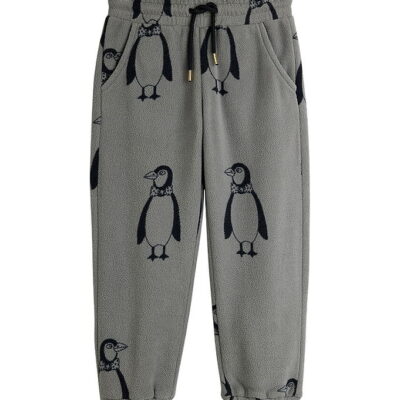 Mini Rodini Fleecebukser - Penguin - Grå