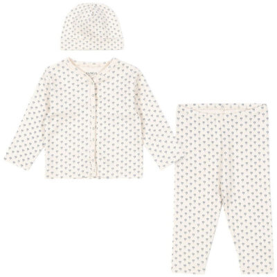 Fanga Fontana Sæt - Cardigan/Leggings/Hue - Bello - Punto Blu