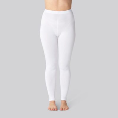 Bambus leggings m. skjult elastik i hvid til damer