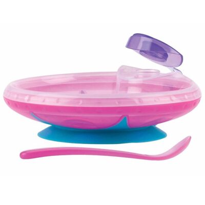 Nuby Varmeskål m. Ske - Pink