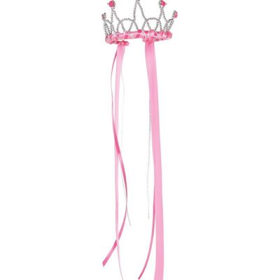 Great Pretenders Udklædning - Tiara m. Bånd - Dark Pink