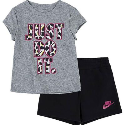 Nike Shortssæt - T-shirt/Shorts - On The Spot - Sort/Grå