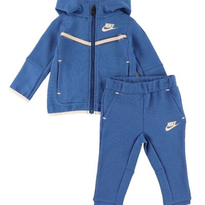 Nike Træningssæt - Cardigan/Bukser - Blocked - Marina Blue