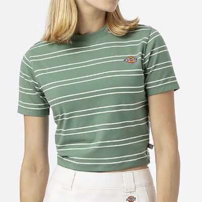 Dickies T-shirt - Cropped - Westover - Dark Ivy m. Striber