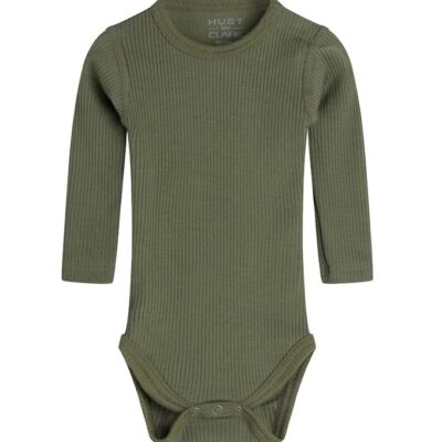 Hust and Claire Body l/æ - Berry - Rib - Uld - Dusty Green