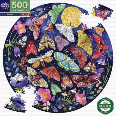 Eeboo Puslespil - 500 Brikker - 58,5 cm - Moths
