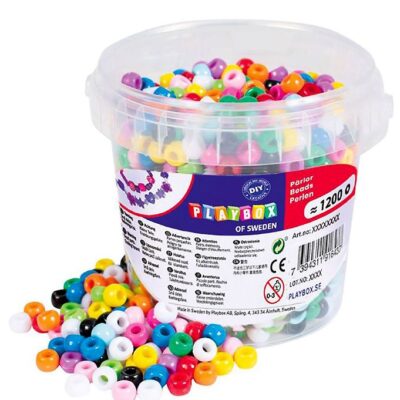 Playbox Perler - Kongoperler I Spand - 1200 Stk