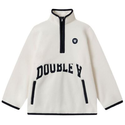 Wood Wood Fleecetrøje - Don - Off White m. Navy