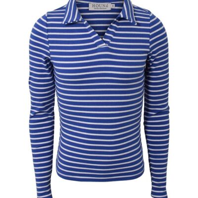 Hound Bluse - Rib Striped - Blå/Hvid