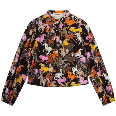 Zadig & Voltaire Skjorte - Wild Sound - Sort m. Heste