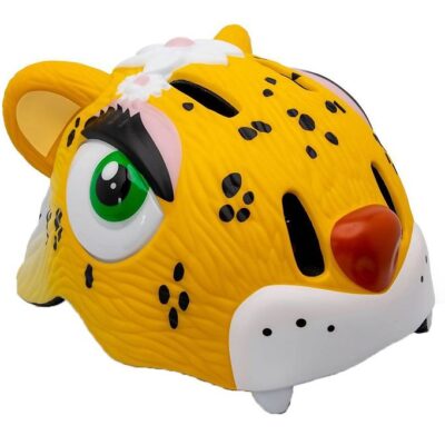 Crazy Safety Cykelhjelm m. Lys - Leopard - Gul