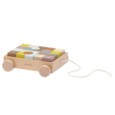 Kids Concept Trækvogn m. Stableklodser - Neo - Multi
