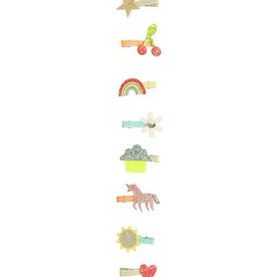 Meri Meri Hårspænder - 8-Pak - 5 cm - Icon Hair Clips