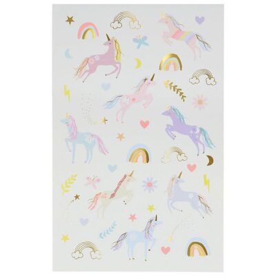 Meri Meri Tatoveringer - Unicorn Tattoo Sheet