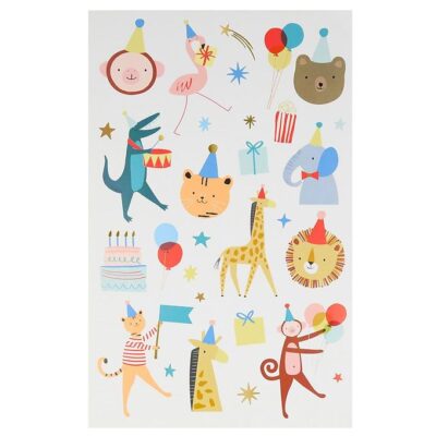 Meri Meri Tatoveringer - Animal Parade Tattoo Sheet