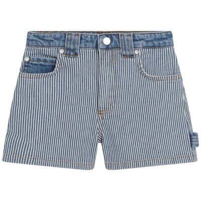 Little Marc Jacobs Denimshorts - Blå/Hvidstribet m. Pink