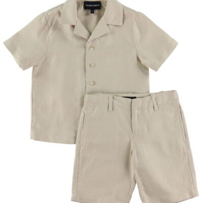 Emporio Armani Sæt - Skjorte/Shorts - Beige