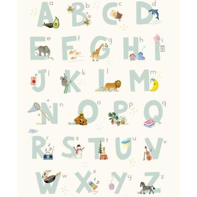 Vissevasse Plakat - 30x40 - Alphabet Blue English
