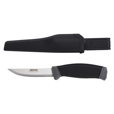 Kniv m. etui - knivblad L: 100 mm.