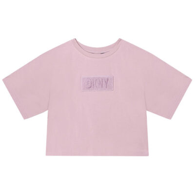 DKNY T-shirt - Cropped - Lilla m. Frotté