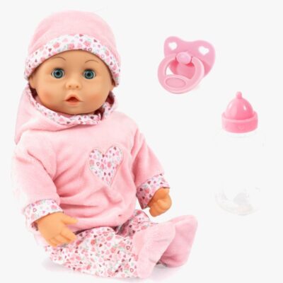 Bayer Design First Words Interaktiv Dukke 38cm, Pink Blomster