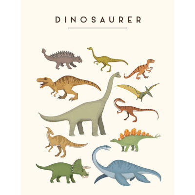 Citatplakat Plakat - Børneplakat - Dinosaurer - A3
