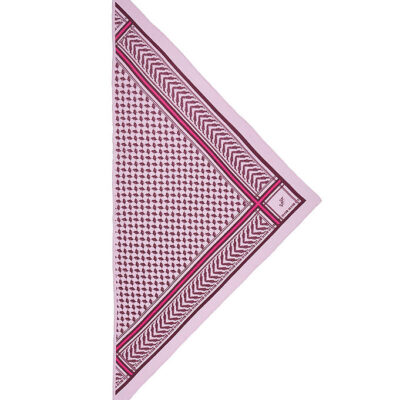 Lala Berlin Tørklæde - 162x85 - Triangle Lattice M - Fushia Rose