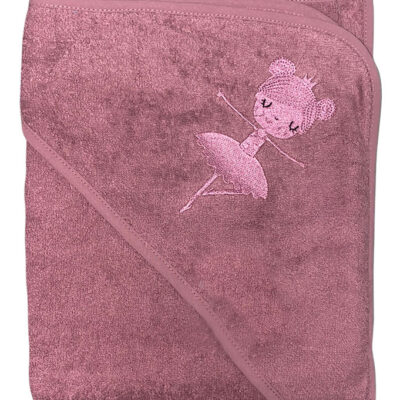 Nørgaard Madsens Babyhåndklæde - 75x75 cm - Dusty Red m. Balleri