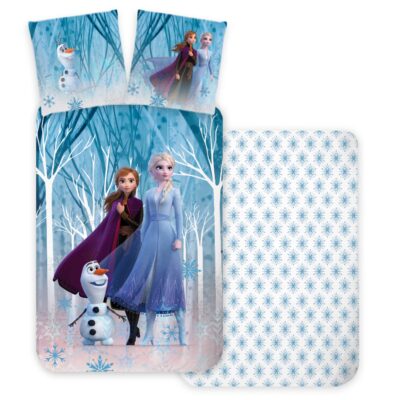 Frost sengetøj - 100% bomuld - Børnesengetøj 140x200 cm - Anna, Elsa og Olaf